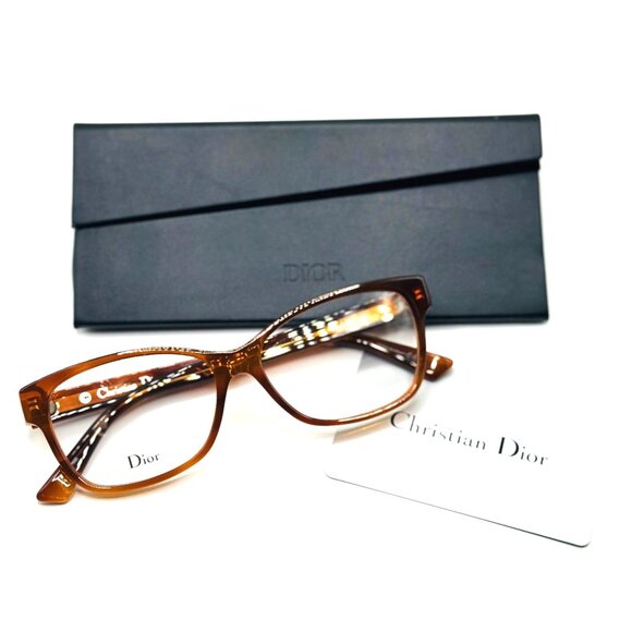 NEW CHRISTIAN DIOR LADYDIORO2 SX7 Light Havana Eyeglasses 55mm 15 145 - Picture 9 of 9